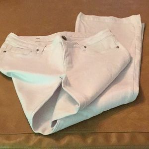 White denim flare leg jeans